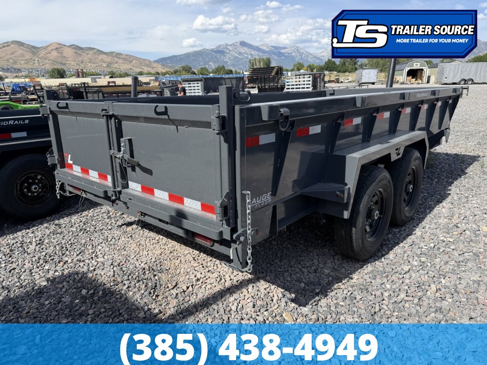 7x16 Lamar DT Dump Trailer - 24" Sides - 14K GVWR - Stabilizer Jacks, Telescopic