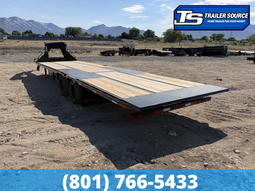 8.5x32 Double A Pro Series GHB Hydraulic Dovetail Gooseneck Equipment Trailer - 25.9K GVWR - Engineered Beam, Engineered Neck, Pierced Frame