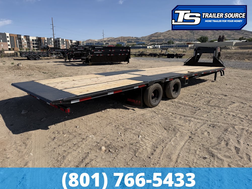 8.5x32 Double A Pro Series GHB Hydraulic Dovetail Gooseneck Equipment Trailer - 25.9K GVWR - Engineered Beam, Engineered Neck, Pierced Frame