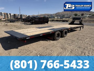 8.5x32 Double A Pro Series GHB Hydraulic Dovetail Gooseneck Equipment Trailer - 25.9K GVWR - Engineered Beam, Engineered Neck, Pierced Frame