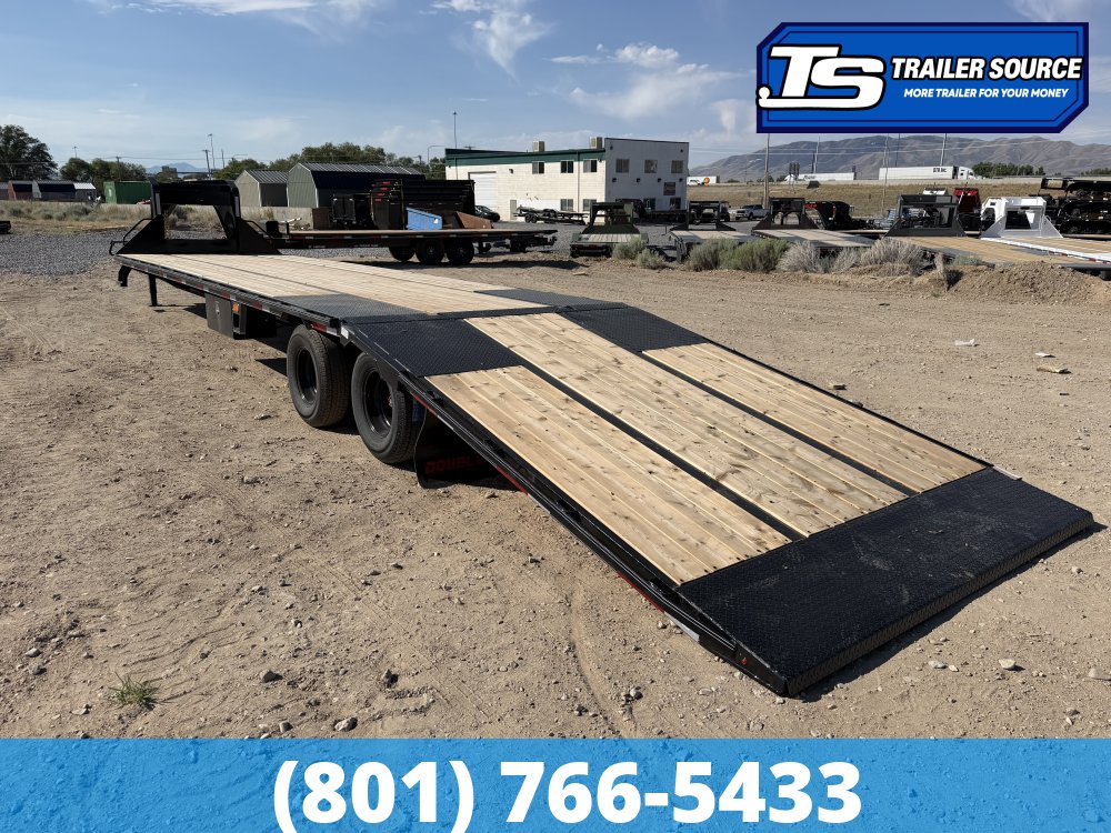8.5x32 Double A Pro Series GHB Hydraulic Dovetail Gooseneck Equipment Trailer - 25.9K GVWR - Engineered Beam, Engineered Neck, Pierced Frame