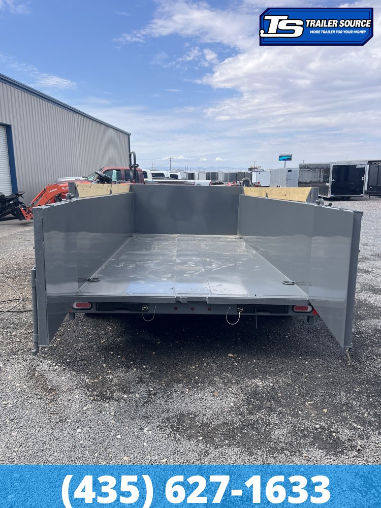 7x14 Diamond C LPT 207 Dump Trailer - 32" Sides - 15.5K GVWR - 14 Ply Tires, Board Brackets, Hydraulic Jack(s), Long Arm Tarp