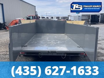 7x14 Diamond C LPT 207 Dump Trailer - 32" Sides - 15.5K GVWR - 14 Ply Tires, Board Brackets, Hydraulic Jack(s), Long Arm Tarp