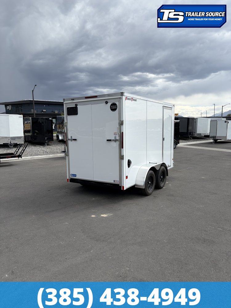 6x12 Wells Cargo Fast Trac Deluxe Enclosed Cargo Trailer - 7'0" Interior - 7K GVWR - .080 PolyCor, Ramp Door, Ramp Extension