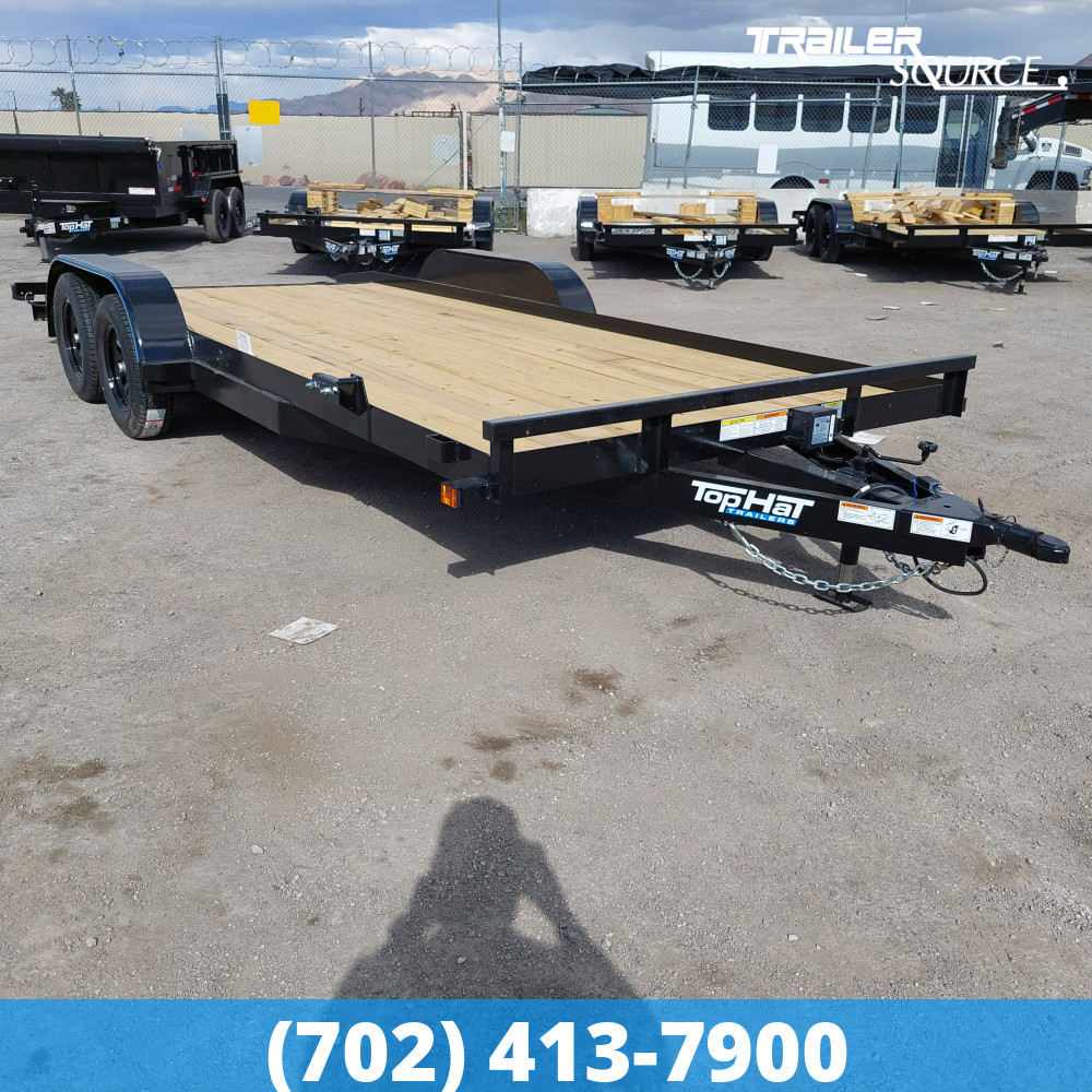 7x18 Top Hat Car Hauler 7K  Flatbed Car Hauler