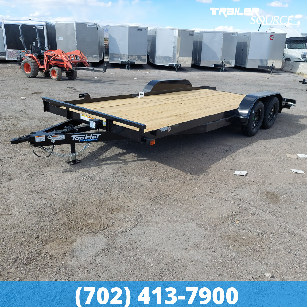 7x18 Top Hat Car Hauler 7K  Flatbed Car Hauler