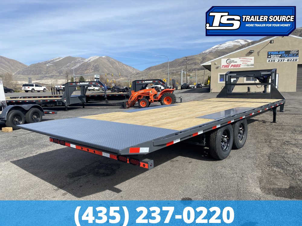 8.5x24 Lamar FA Gooseneck Deckover Tilt Trailer - 14K GVWR -