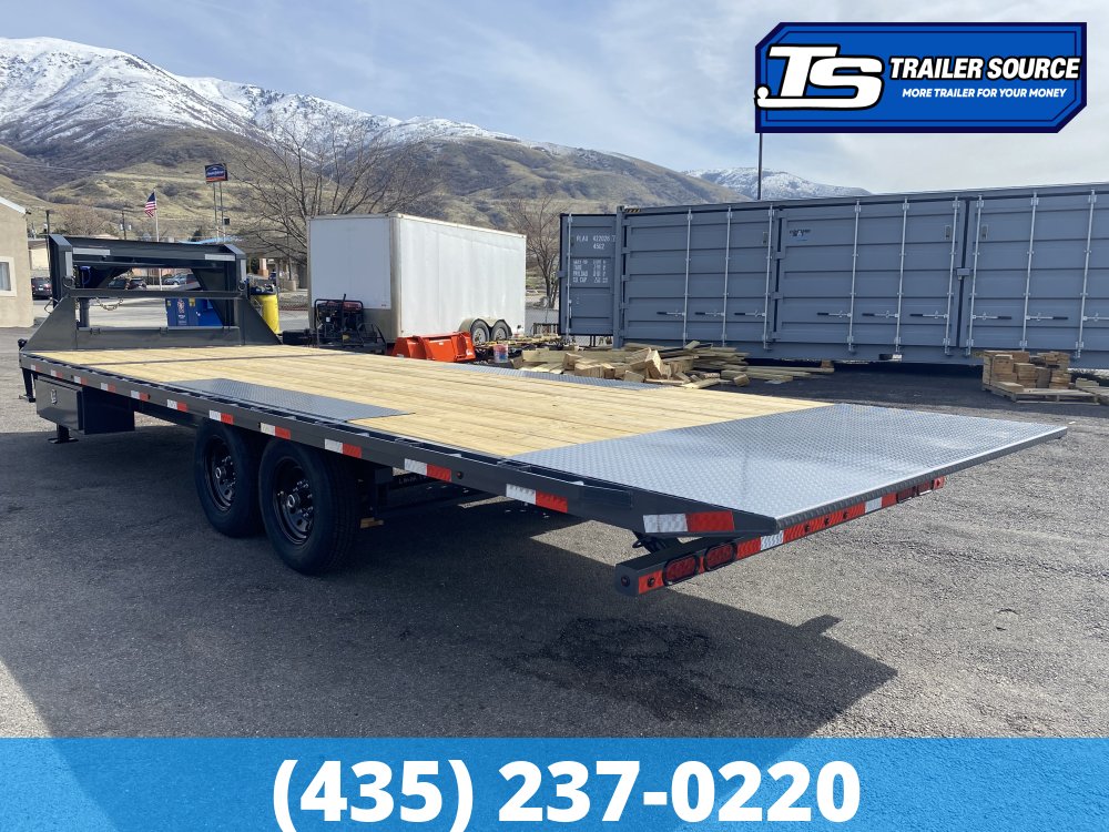 8.5x24 Lamar FA Gooseneck Deckover Tilt Trailer - 14K GVWR -