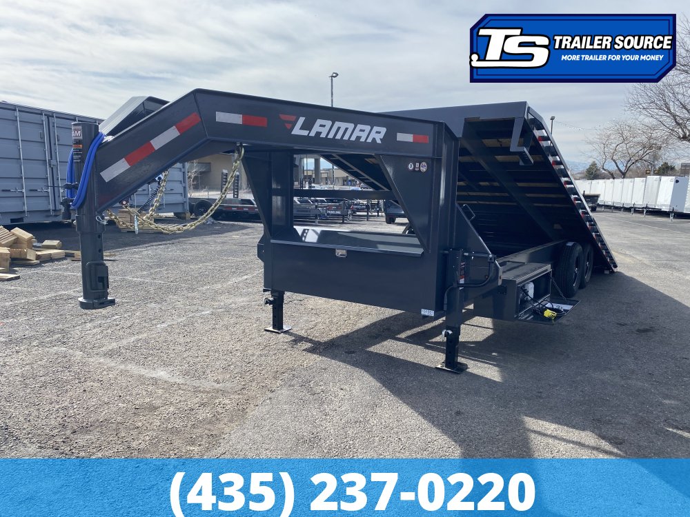 8.5x24 Lamar FA Gooseneck Deckover Tilt Trailer - 14K GVWR -