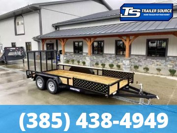 7x16 Sure-Trac Tube Top ATV Utility Trailer - 7K GVWR - Ramp Gate, Side Ramps
