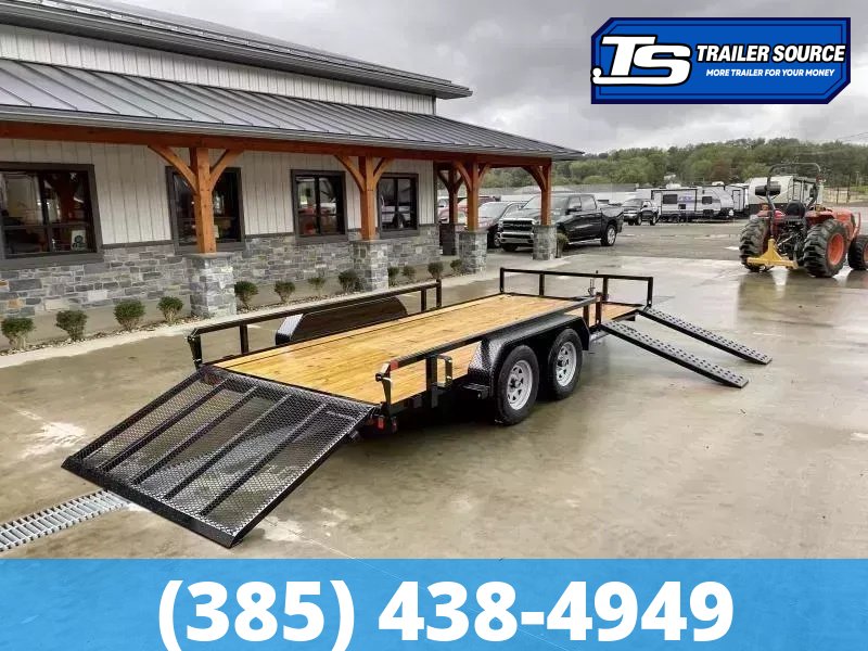 7x16 Sure-Trac Tube Top ATV Utility Trailer - 7K GVWR - Ramp Gate, Side Ramps