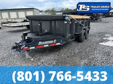 7x14 Diamond C LPT 208 Dump Trailer - 32" Sides - 18K GVWR - 18 Ply Tires, ABS Brakes, Board Brackets