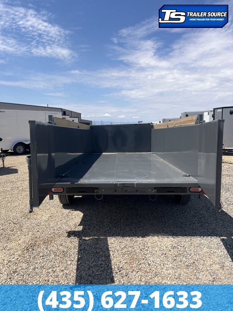 7x14 Diamond C LPT 207 Dump Trailer - 32" Sides - 15.5K GVWR - 14 Ply Tires, Board Brackets, Hydraulic Jack(s), Long Arm Tarp