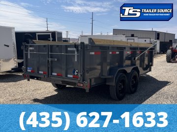 7x14 Diamond C LPT 207 Dump Trailer - 32" Sides - 15.5K GVWR - 14 Ply Tires, Board Brackets, Hydraulic Jack(s), Long Arm Tarp