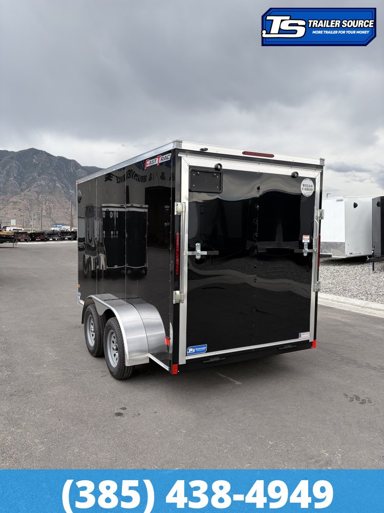 6x12 Wells Cargo FastTrac Enclosed Cargo Trailer - 6'6" Interior - 7K GVWR - .080 PolyCor, Ramp Door, Ramp Extension