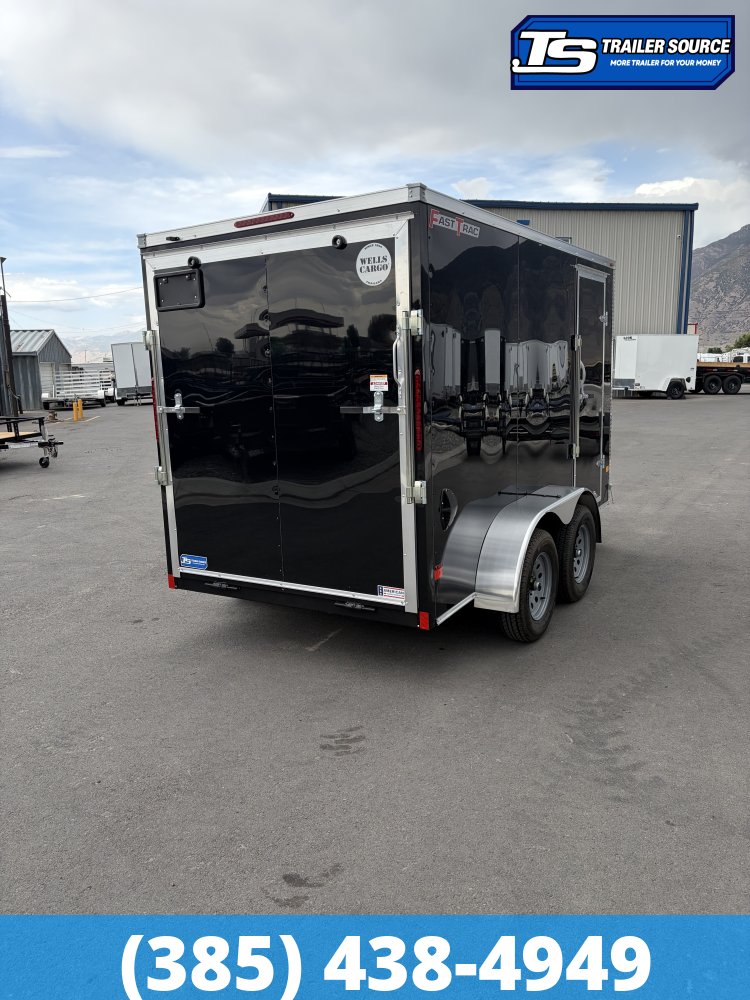 6x12 Wells Cargo FastTrac Enclosed Cargo Trailer - 6'6" Interior - 7K GVWR - .080 PolyCor, Ramp Door, Ramp Extension