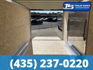8.5x20 Alcom Aluminum EZ Hauler XLT Auto Trailer - 7'0" Interior - 10K GVWR - .080 PolyCor, Dovetail, Escape Door, Rear Spoiler, Translucent Roof