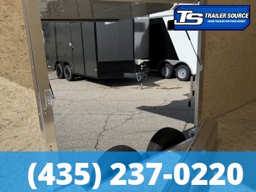 8.5x20 Alcom Aluminum EZ Hauler XLT Auto Trailer - 7'0" Interior - 10K GVWR - .080 PolyCor, Dovetail, Escape Door, Rear Spoiler, Translucent Roof