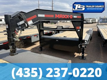 8.5x24 Maxx-D T6X Gooseneck Power Tilt Trailer -  14K GVWR - Wide Body w/ Drive Over Fenders, Winch Package