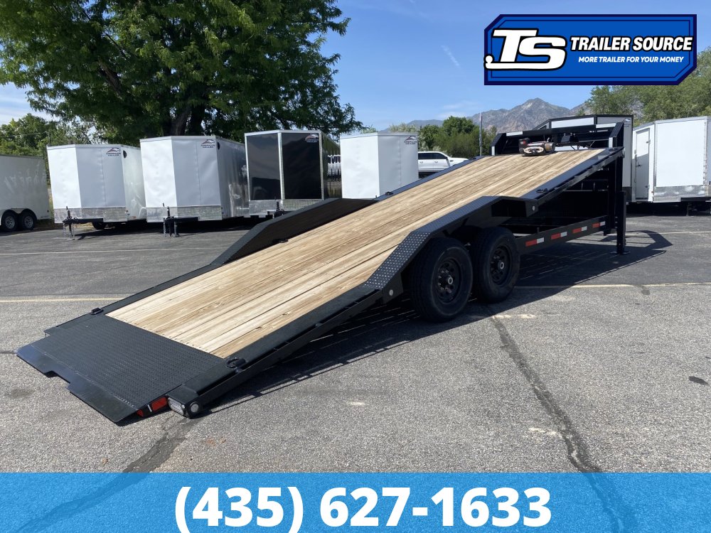 8.5x24 Maxx-D T6X Gooseneck Power Tilt Trailer -  14K GVWR - Wide Body w/ Drive Over Fenders, Winch Package