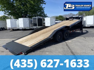 8.5x24 Maxx-D T6X Gooseneck Power Tilt Trailer -  14K GVWR - Wide Body w/ Drive Over Fenders, Winch Package