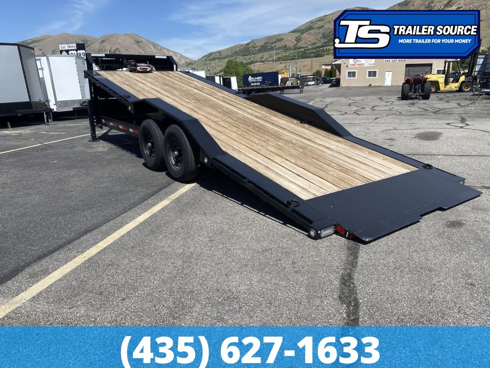 8.5x24 Maxx-D T6X Gooseneck Power Tilt Trailer -  14K GVWR - Wide Body w/ Drive Over Fenders, Winch Package
