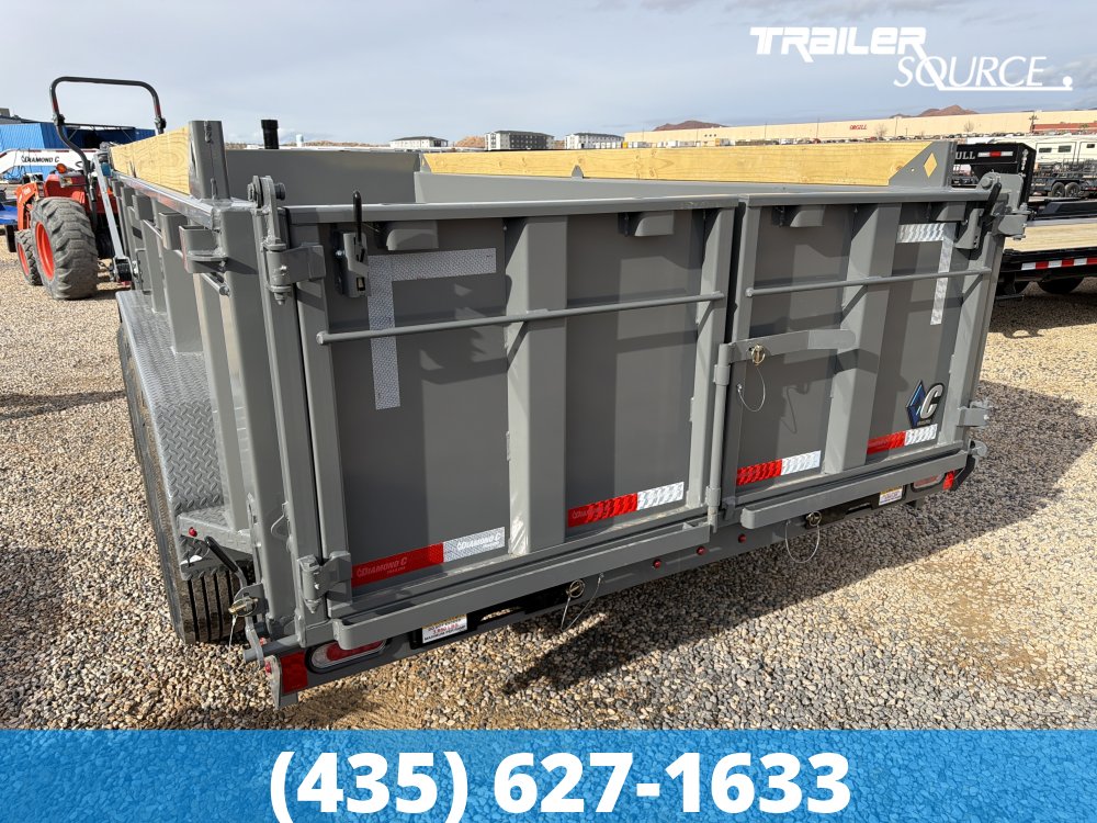 7x16 Diamond C LPT 307 Dump Trailer - 32" Sides - 24K GVWR 7G Floor and Walls, Board Brackets, Hydraulic Jack(s)