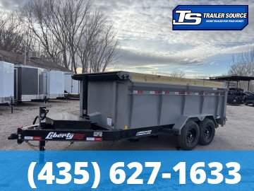 7x14 Liberty LD Dump Trailer - 44" Sides - 15.4K GVWR - 2 Tone Color, 7 Gauge Floor, Board Brackets, Fork Holders, Telescopic