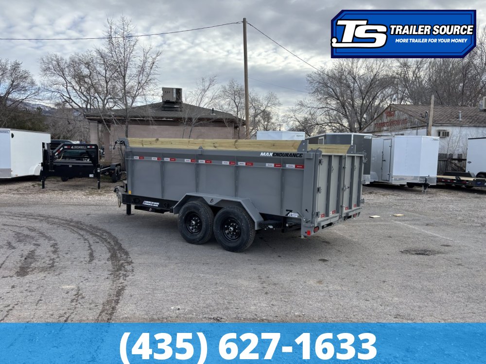 7x14 Liberty LD Dump Trailer - 44" Sides - 15.4K GVWR - 2 Tone Color, 7 Gauge Floor, Board Brackets, Fork Holders, Telescopic