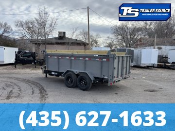 7x14 Liberty LD Dump Trailer - 44" Sides - 15.4K GVWR - 2 Tone Color, 7 Gauge Floor, Board Brackets, Fork Holders, Telescopic