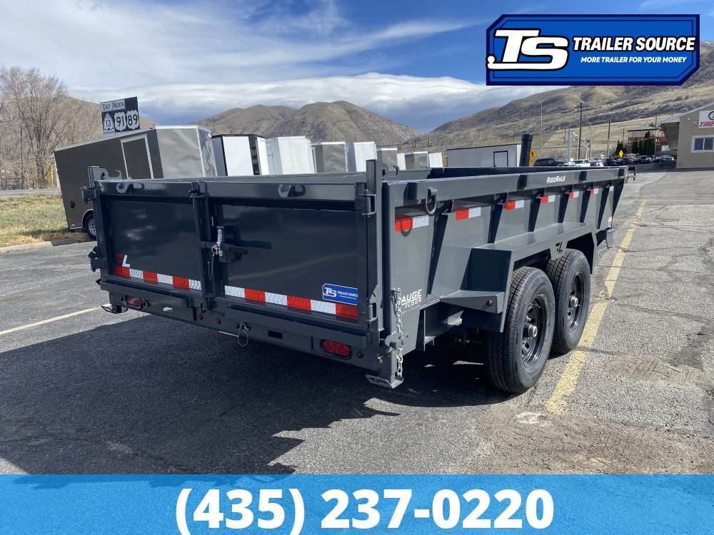 7x14 Lamar DT Dump Trailer - 24" Sides - 14K GVWR - Stabilizer Jacks, Telescopic