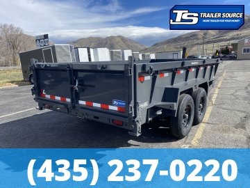 7x14 Lamar DT Dump Trailer - 24" Sides - 14K GVWR - Stabilizer Jacks, Telescopic