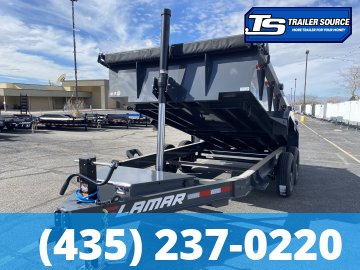 7x14 Lamar DT Dump Trailer - 24" Sides - 14K GVWR - Stabilizer Jacks, Telescopic