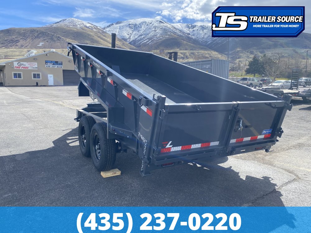 7x14 Lamar DT Dump Trailer - 24" Sides - 14K GVWR - Stabilizer Jacks, Telescopic