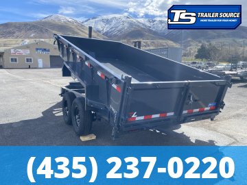 7x14 Lamar DT Dump Trailer - 24" Sides - 14K GVWR - Stabilizer Jacks, Telescopic
