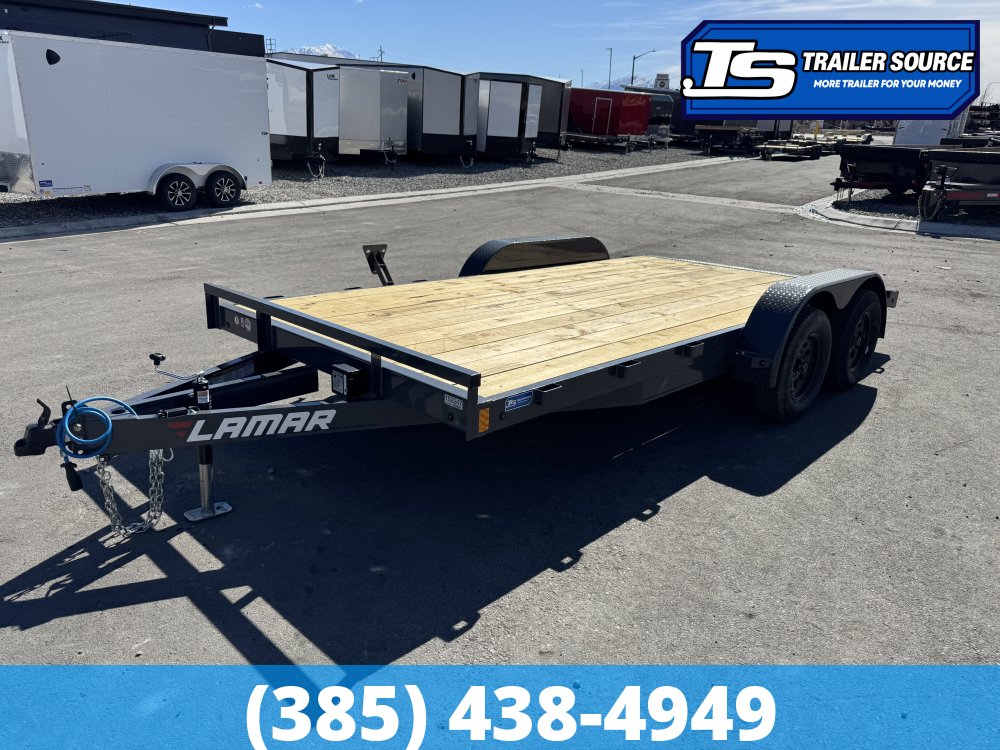 7x16 Lamar CE Flatbed Car Hauler Trailer - 7K GVWR -