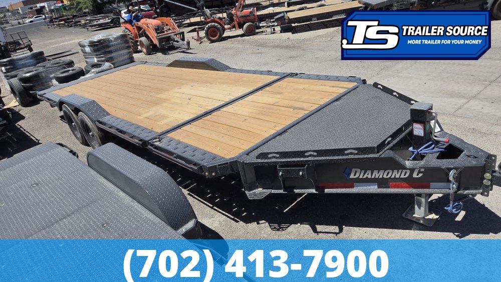 8.5x22 Diamond C HXD 207 Wide Body w/ Drive Over Fenders Tilt Trailer - 15.5K GVWR -