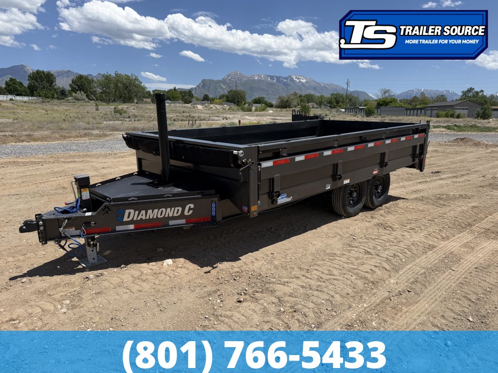 8x16 Diamond C DOD 207 Deckover Dump Trailer - 24" Sides - 15.5K GVWR -