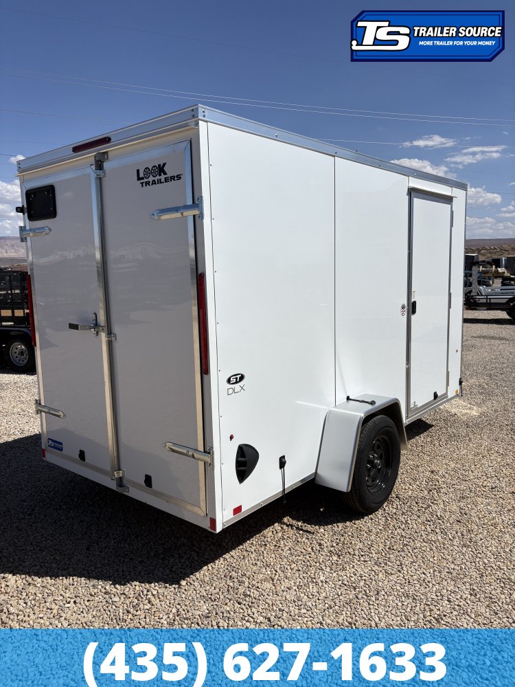 6x12 Look ST DLX Enclosed Cargo Trailer - 6'6" Interior - 3.5K GVWR - .080 PolyCor, Barn Doors
