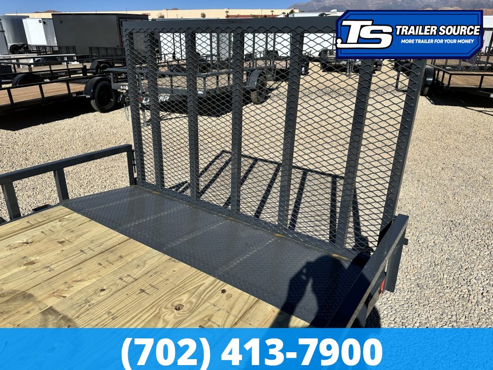 7'x14' Lamar UC Tandem Axle Utility Trailer - 7K GVWR - Dovetail, Ramp Gate, Tube Top Rail