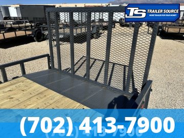 7'x14' Lamar UC Tandem Axle Utility Trailer - 7K GVWR - Dovetail, Ramp Gate, Tube Top Rail