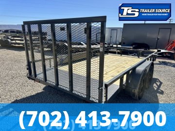 7'x14' Lamar UC Tandem Axle Utility Trailer - 7K GVWR - Dovetail, Ramp Gate, Tube Top Rail