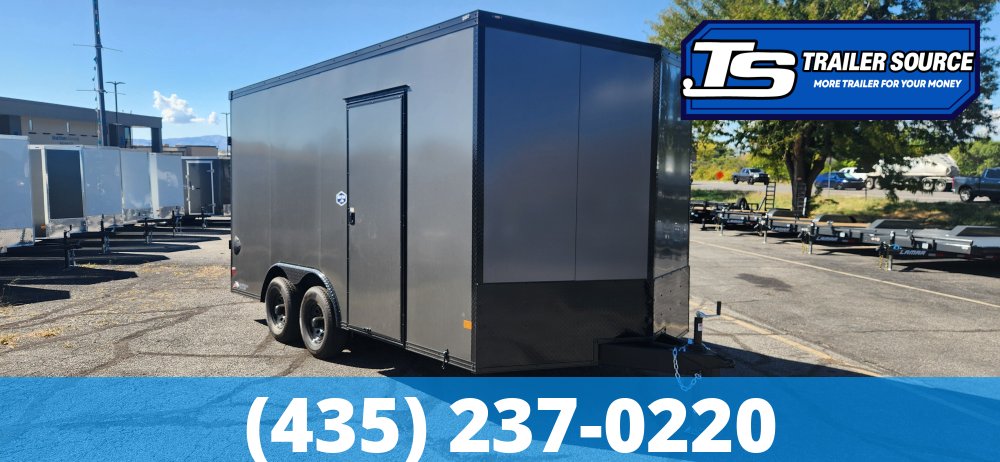 8.5x16 American Hauler Night Hawk Enclosed Cargo Trailer - 7'6" Interior - 10K GVWR - .080 PolyCor, Black Out Package, Dovetail