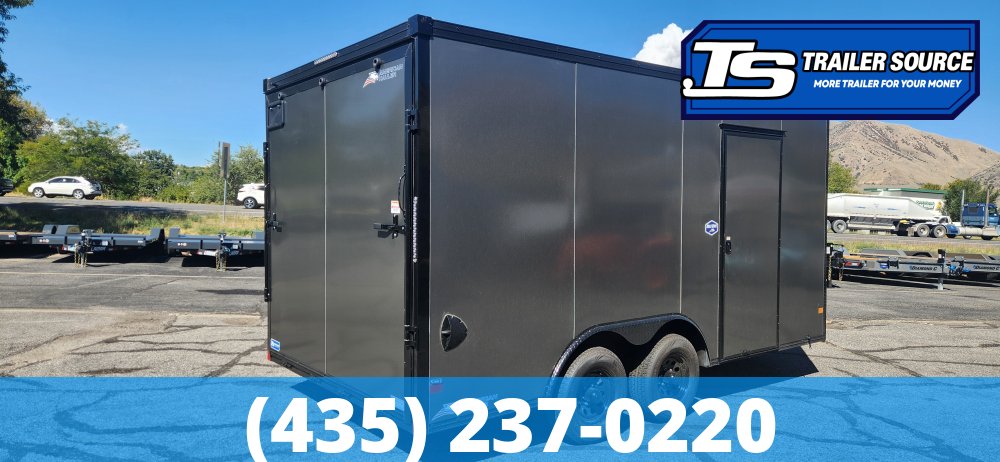 8.5x16 American Hauler Night Hawk Enclosed Cargo Trailer - 7'6" Interior - 10K GVWR - .080 PolyCor, Black Out Package, Dovetail