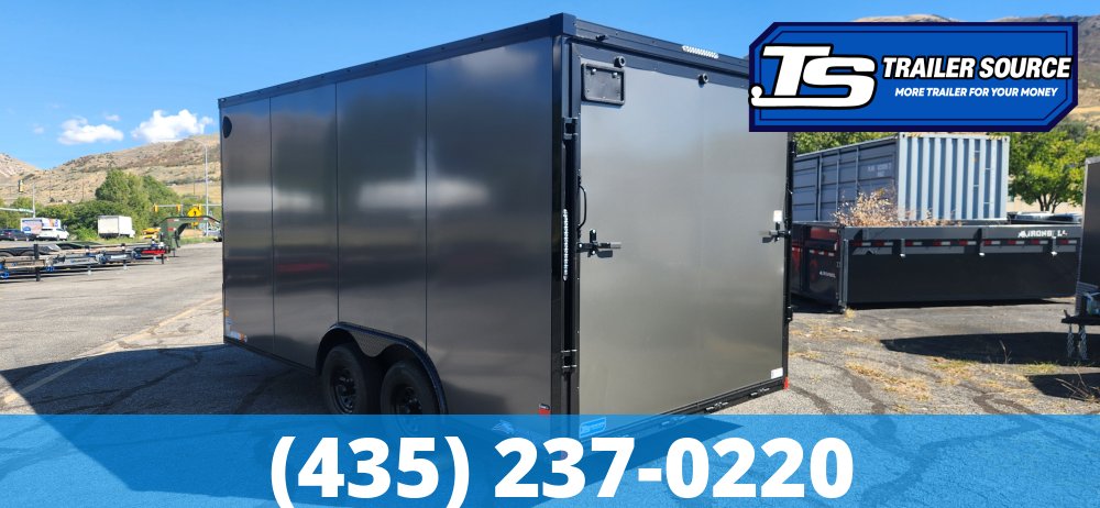 8.5x16 American Hauler Night Hawk Enclosed Cargo Trailer - 7'6" Interior - 10K GVWR - .080 PolyCor, Black Out Package, Dovetail