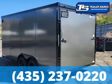 8.5x16 American Hauler Night Hawk Enclosed Cargo Trailer - 7'6" Interior - 10K GVWR - .080 PolyCor, Black Out Package, Dovetail