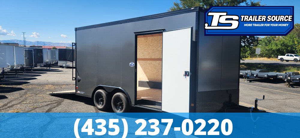 8.5x16 American Hauler Night Hawk Enclosed Cargo Trailer - 7'6" Interior - 10K GVWR - .080 PolyCor, Black Out Package, Dovetail