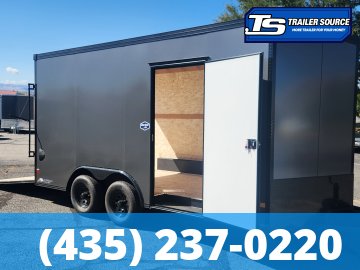 8.5x16 American Hauler Night Hawk Enclosed Cargo Trailer - 7'6" Interior - 10K GVWR - .080 PolyCor, Black Out Package, Dovetail