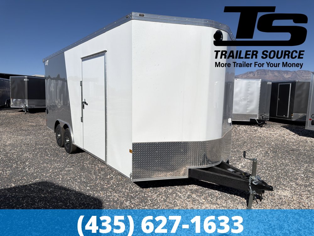 8.5x20 Wells Cargo Rev Enclosed Car Hauler Trailer - 7'6" Interior - 10K GVWR 2 Tone Color, Rear Spoiler w/ Load Lights