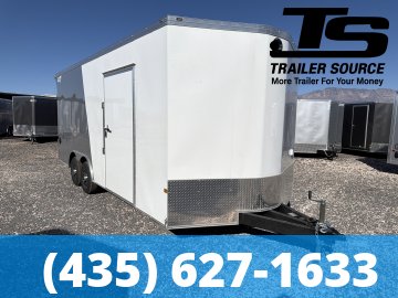 8.5x20 Wells Cargo Rev Enclosed Car Hauler Trailer - 7'6" Interior - 10K GVWR 2 Tone Color, Rear Spoiler w/ Load Lights